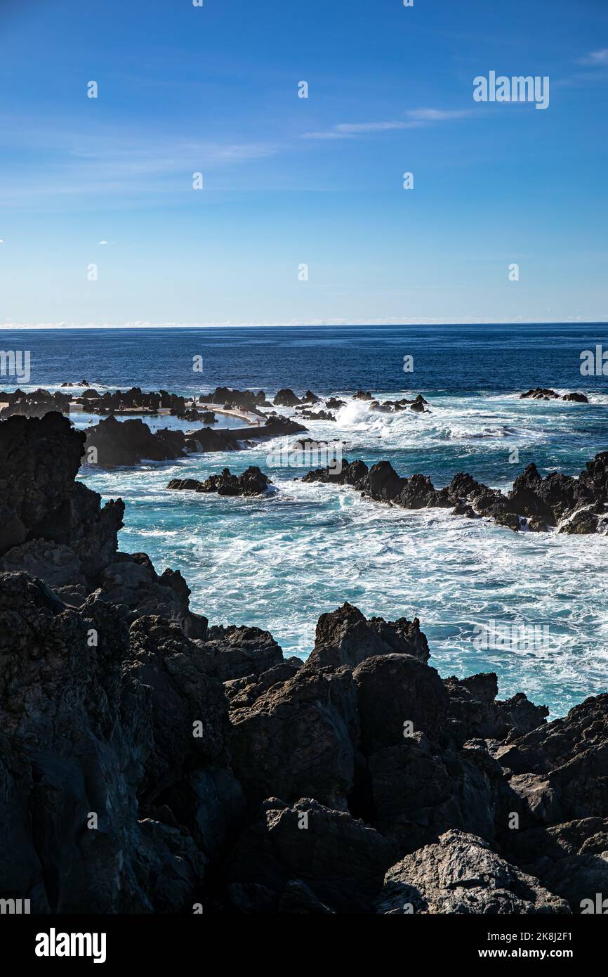 Municipalité de Porto Moniz sur l'île de Madère Banque D'Images