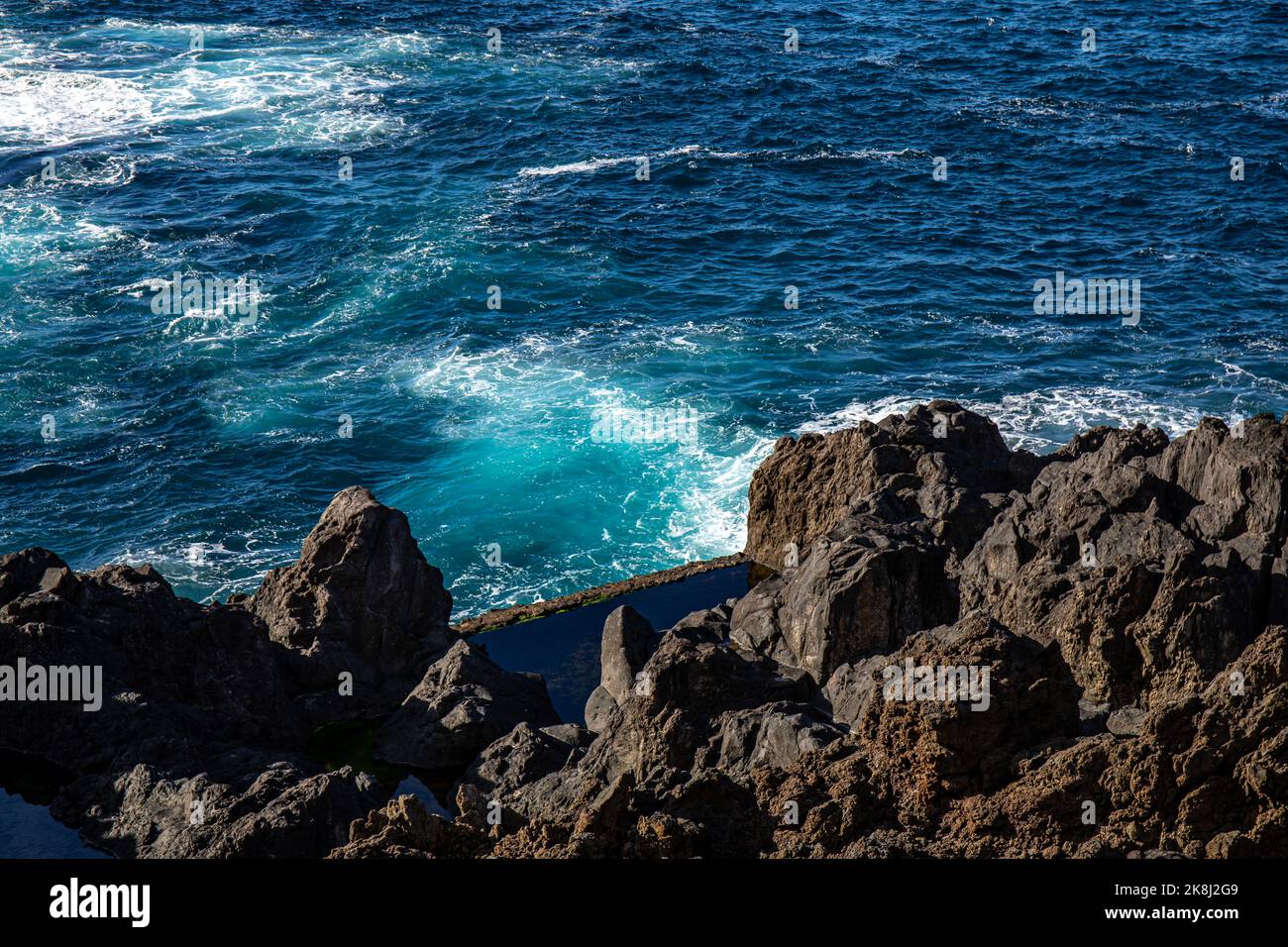 Municipalité de Porto Moniz sur l'île de Madère Banque D'Images