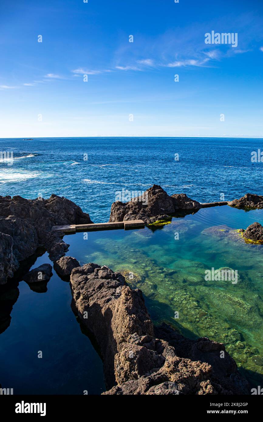 Municipalité de Porto Moniz sur l'île de Madère Banque D'Images