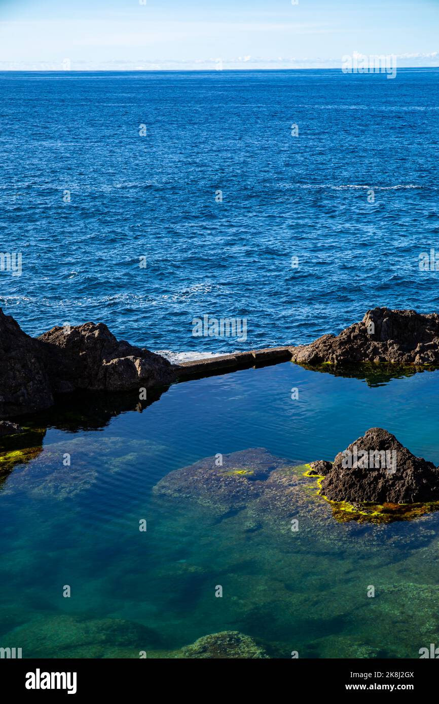 Municipalité de Porto Moniz sur l'île de Madère Banque D'Images