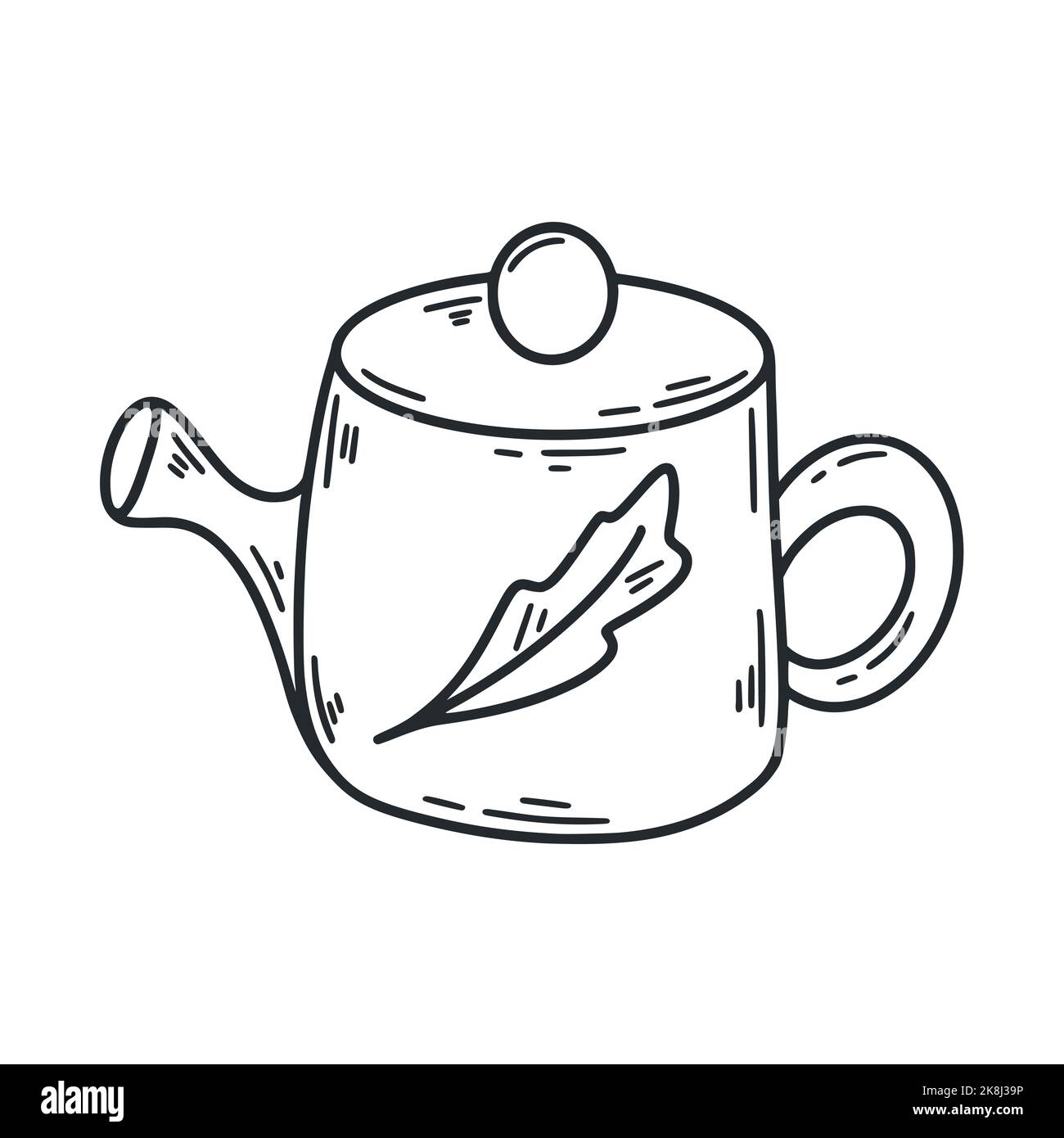 Théière en céramique pour le thé et les herbes Illustration de Vecteur