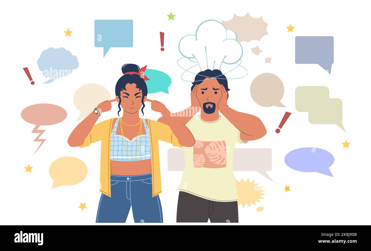 Fausses nouvelles et désinformation du vecteur de personnes Illustration de Vecteur