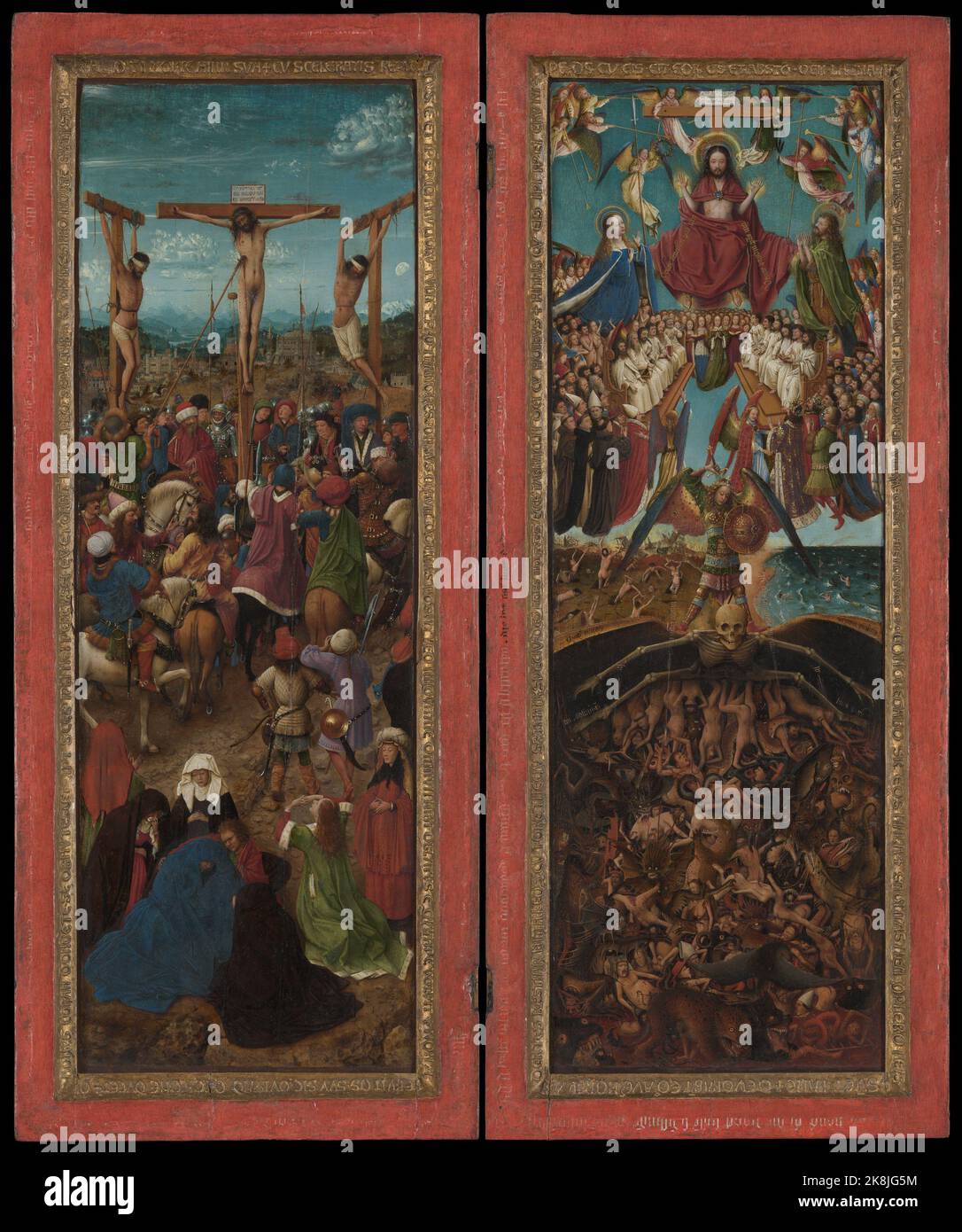 La Crucifixion; Jan van Eyck ca. 1440–41 Jan van Eyck Netherlandish huile sur toile, transférée du bois Banque D'Images