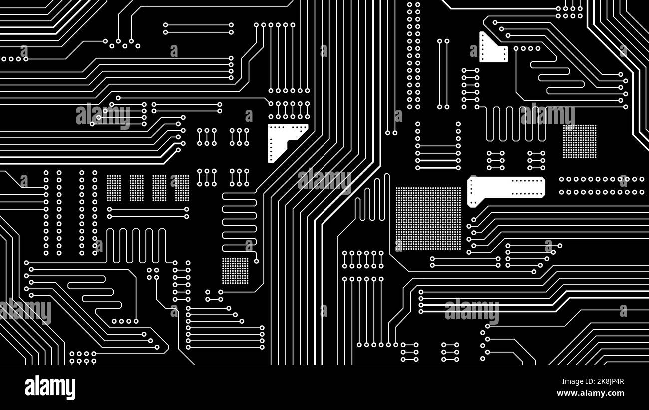 Expérience en haute technologie.Vecteur de carte de circuit électronique.Expérience technologique. Illustration de Vecteur