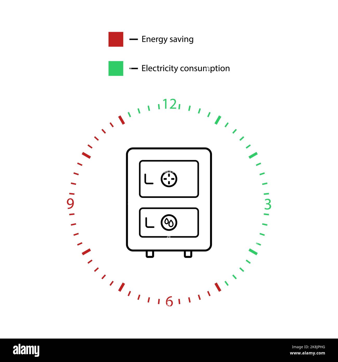 Icône linéaire de chaudière de chauffage. Économie d'énergie. Icône vectorielle d'infographie isolée sur blanc Illustration de Vecteur
