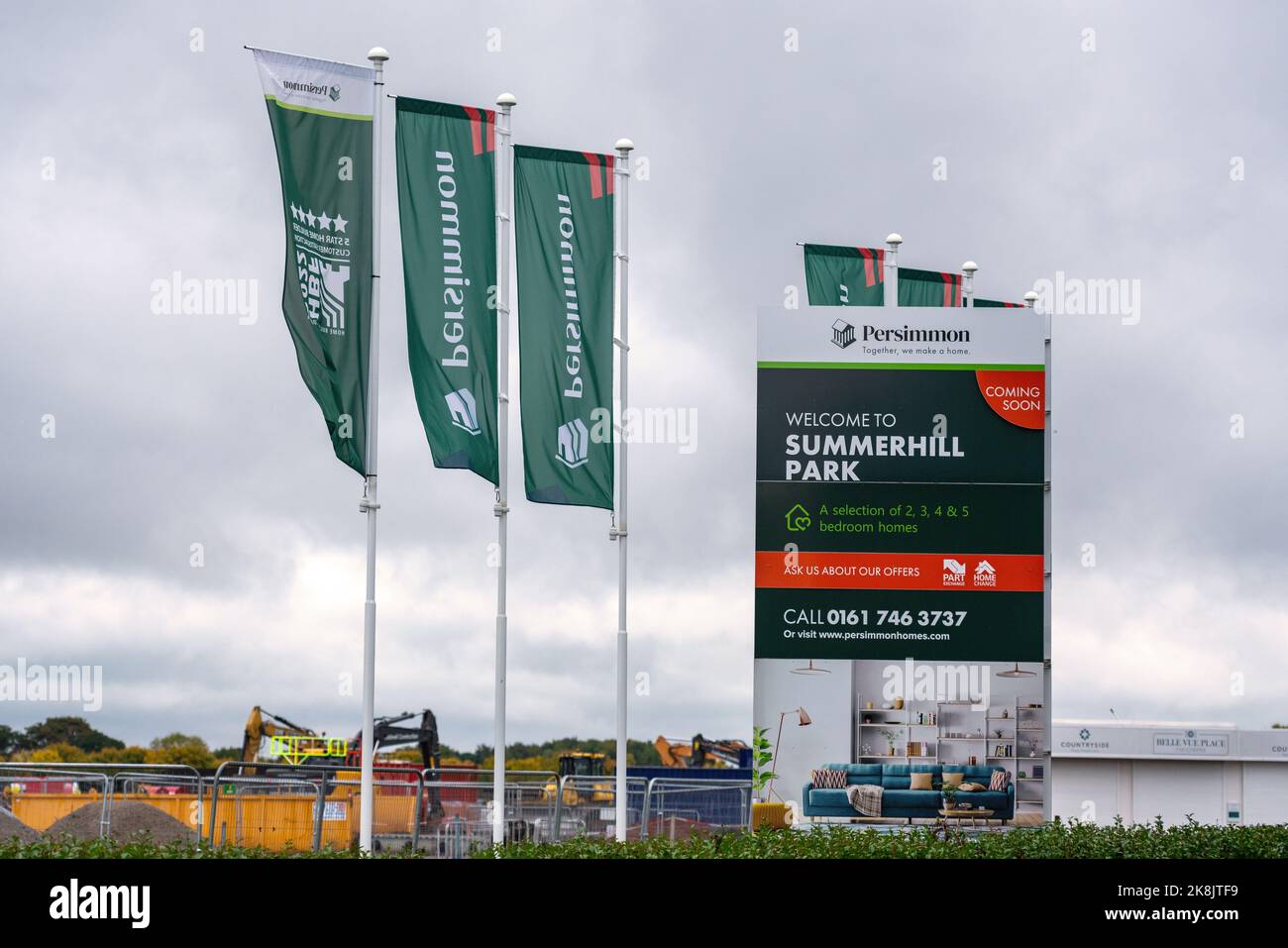Poverty Lane Maghull. Sefton. Les travaux commencent sur la terre à l'est de Maghull. Un nouveau développement de logements est prévu.1700 maisons devraient être construites sur l'ancienne ceinture verte et actuellement sur un site agricole de haute qualité. Banque D'Images
