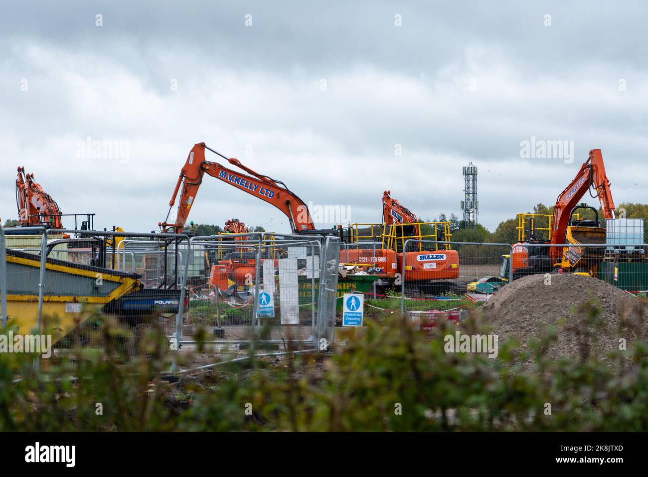 Poverty Lane Maghull. Sefton. Les travaux commencent sur la terre à l'est de Maghull. Un nouveau développement de logements est prévu.1700 maisons devraient être construites sur l'ancienne ceinture verte et actuellement sur un site agricole de haute qualité. Banque D'Images