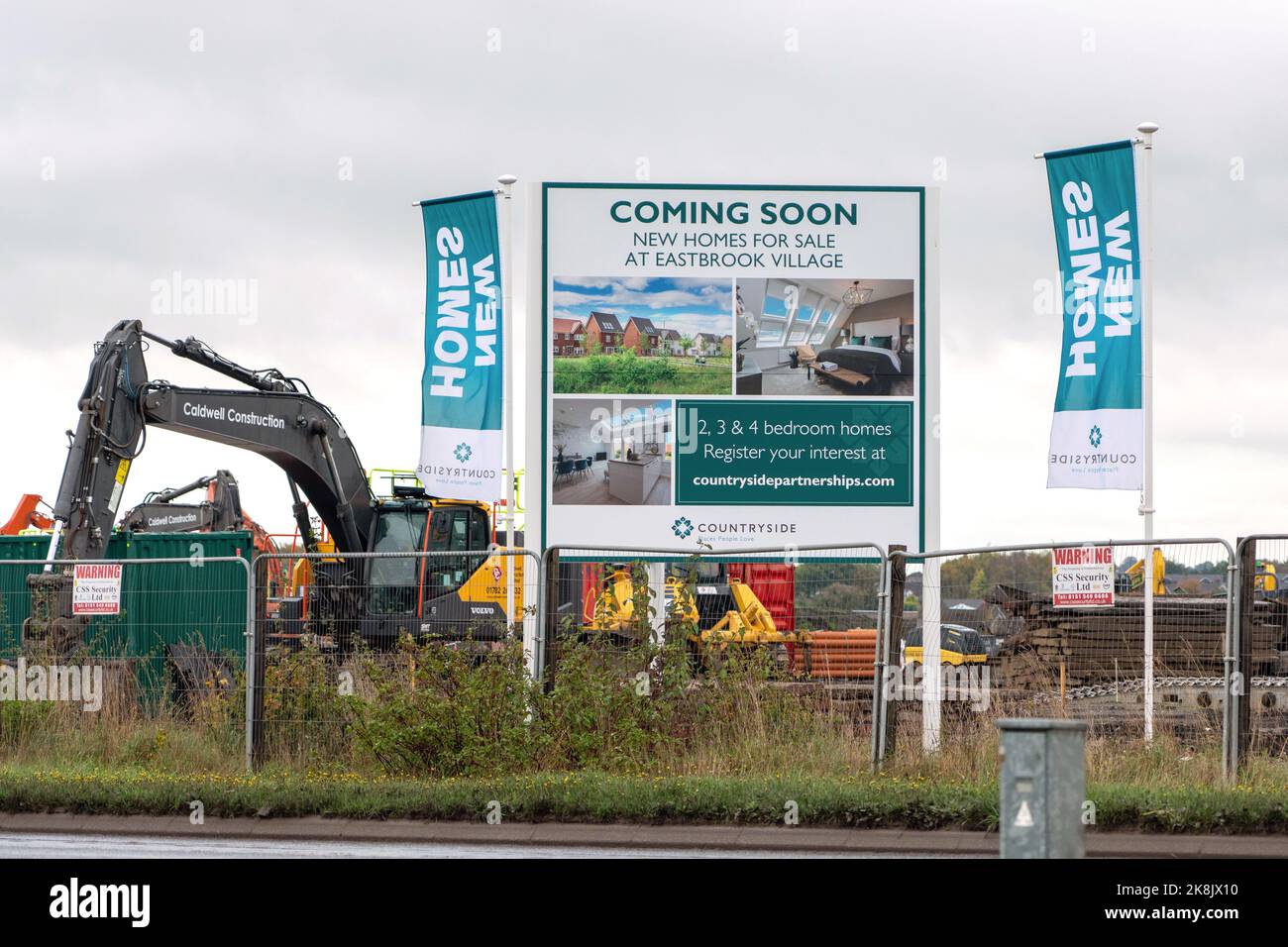 Poverty Lane Maghull. Sefton. Les travaux commencent sur la terre à l'est de Maghull. Un nouveau développement de logements est prévu.1700 maisons devraient être construites sur l'ancienne ceinture verte et actuellement sur un site agricole de haute qualité. Banque D'Images