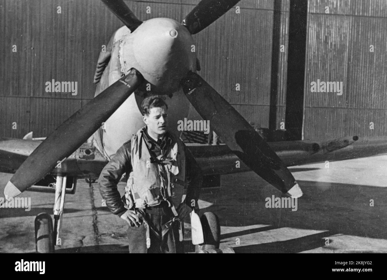 Olav Tradin, Flyer norvégien qui s'est écrasé à Skagerak avec un vol Spitfire norvégien sur 10 mai 1949. Photo; NTB Banque D'Images