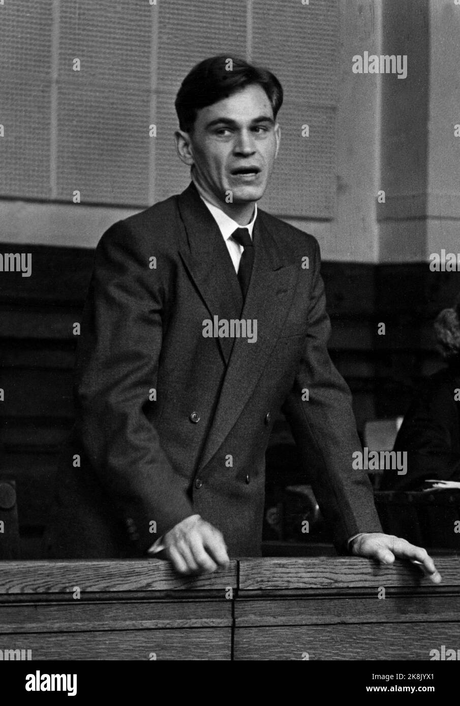 Oslo 19510309. Procès contre f.h.v. Lieutenant de marine per Danielsen. Danielsen a été accusé de vendre des informations militaires à l'Union soviétique. Photo: Sverre A. Børretzen / actuel / NTB Banque D'Images