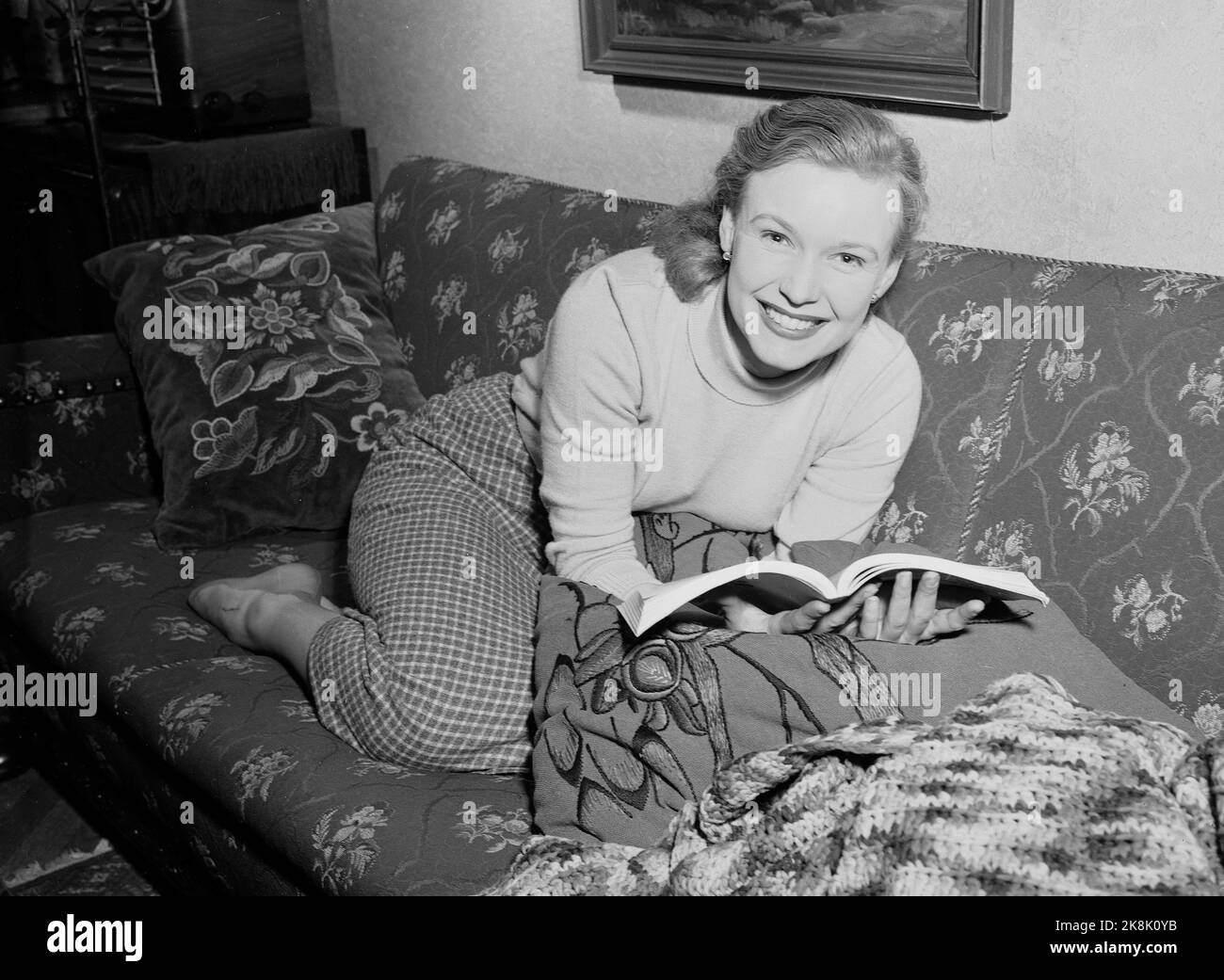 Oslo 19520320. Mlle Eva Røine a été nommée première Miss Norvège 1952. Lecteur. Photo: Archives NTB / NTB Banque D'Images