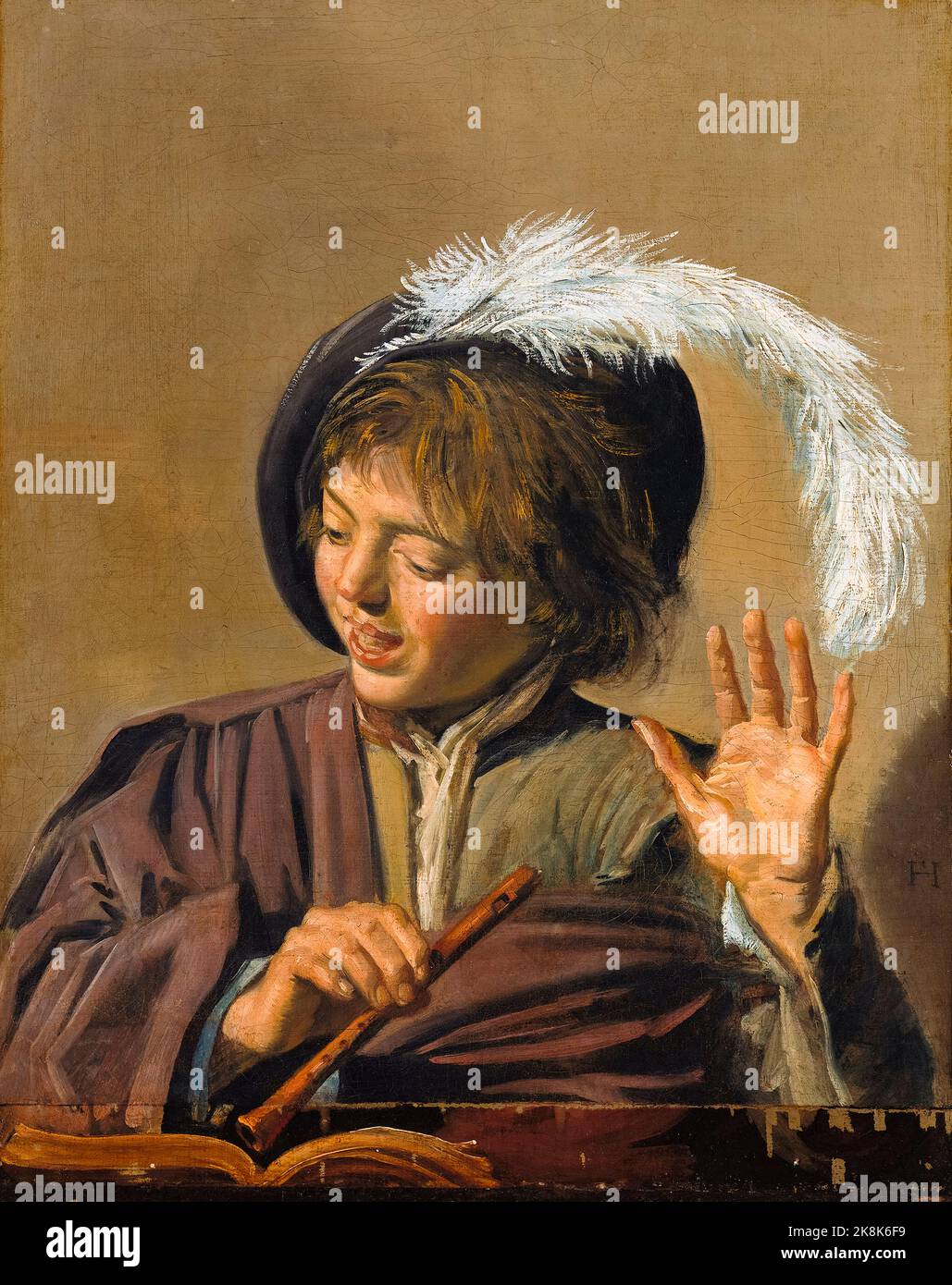 Frans Hals, chant Boy with Flute, portrait peint à l'huile sur toile, vers 1623 Banque D'Images