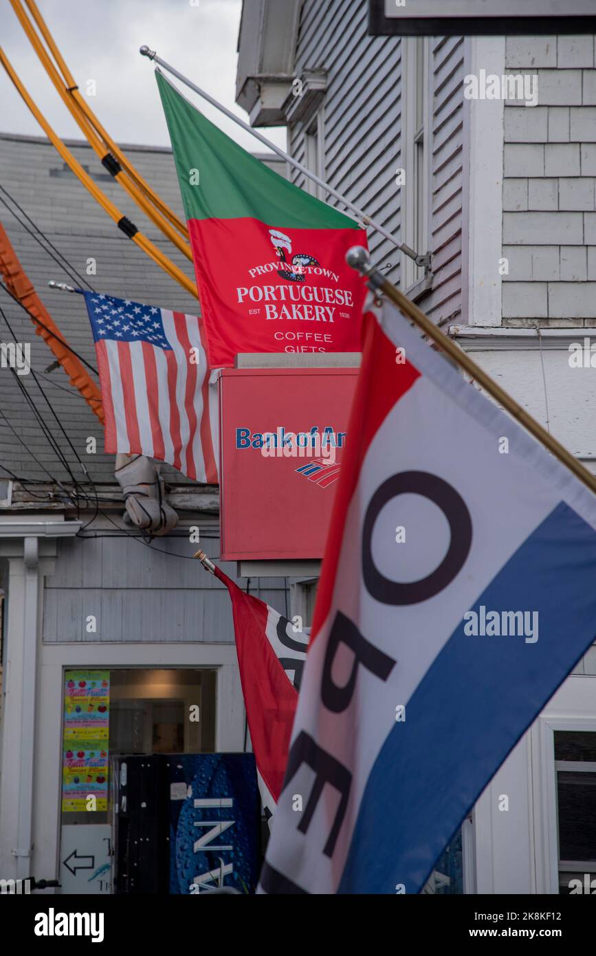 Drapeaux à Provincetown, Cape Cod, Massachusetts Banque D'Images