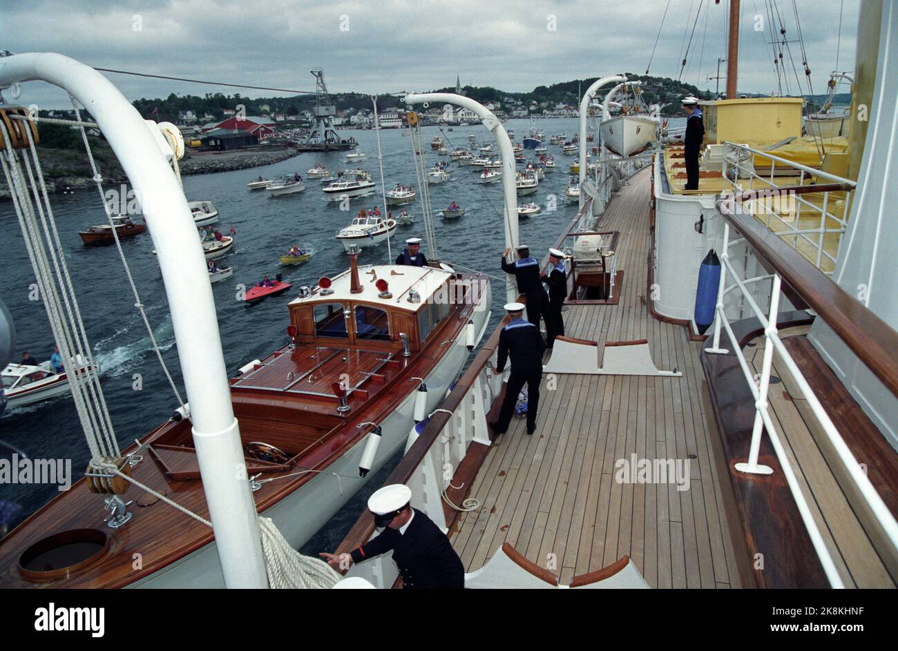 Kristiansand 19910627 - juin 1991. Des satups à bord du navire royal « Norvège » entre Grimstad et Arendal. Photo: Lise Åserud / NTB Banque D'Images