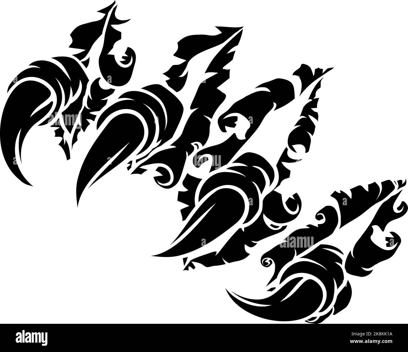 Ripping Monster Dinosaur Eagle Claw Talons Illustration de Vecteur