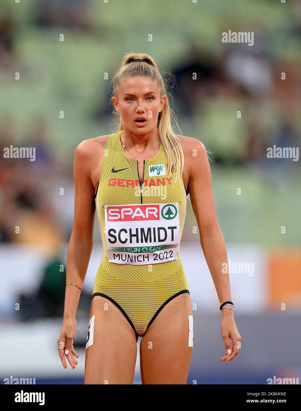 Alica SCHMIDT (GER) avant le début, concentration préliminaire courir