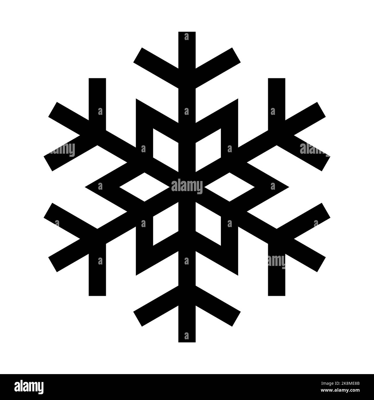 Icône de lac de neige noir d'hiver simple Illustration de Vecteur