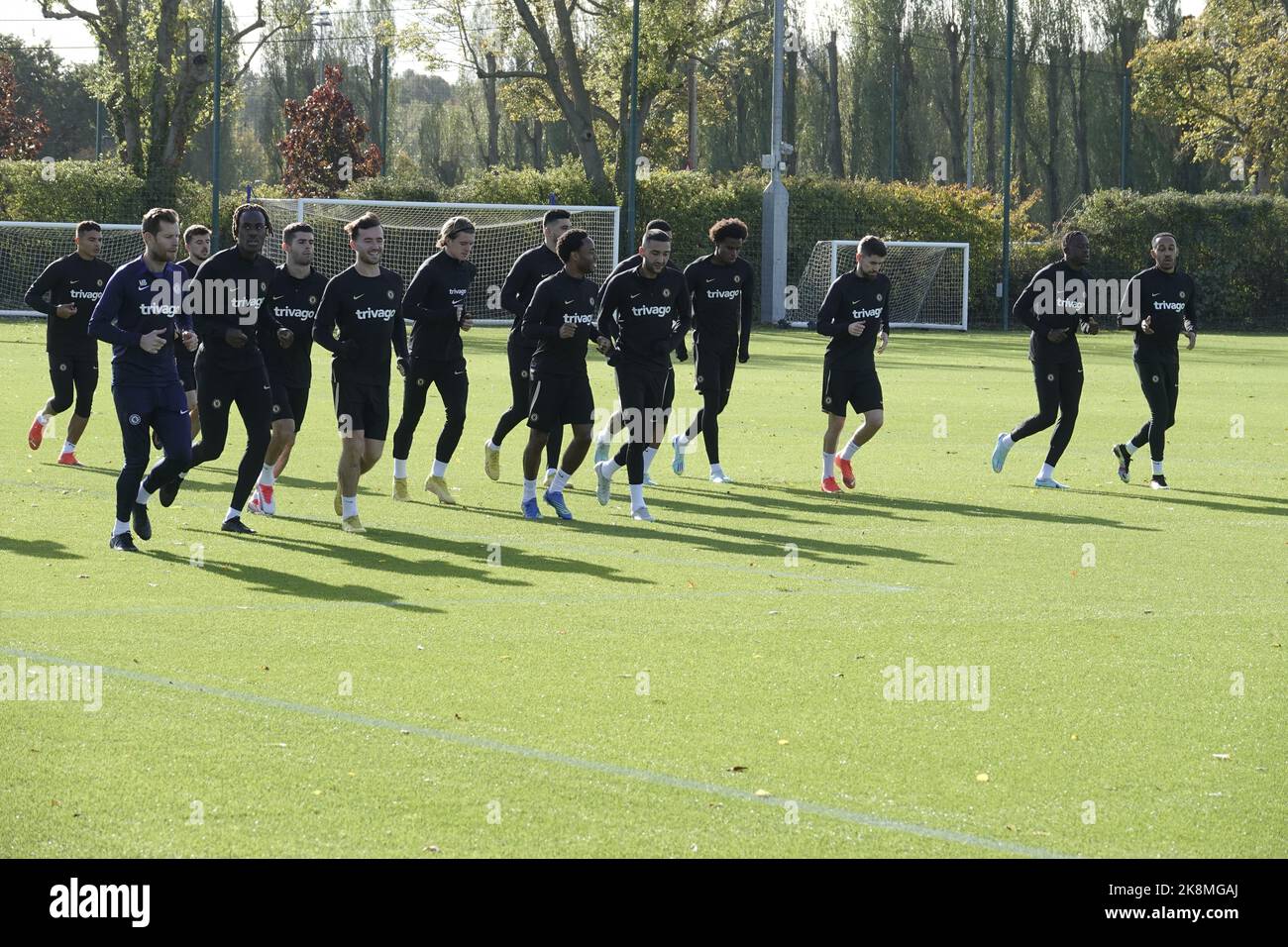 Cobham, Surrey, Royaume-Uni. 24th octobre 2022. Les joueurs du club de football de Chelsea s'entraîner à l'académie de clubsÕ Cobham, pour leur match de la Ligue des Champions contre le FC Salzburg demain en Autriche ici: Credit: Motofoto/Alay Live News Banque D'Images