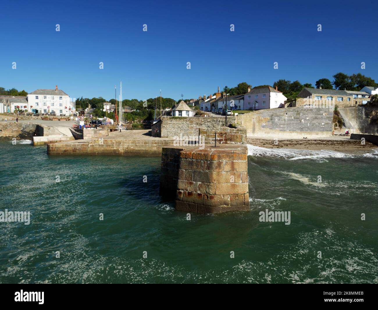 Port de Charlestown, St Austell, Cornwall. Le lieu de tournage de The Eagle a atterri, The Onedin Line et Poldark. Banque D'Images