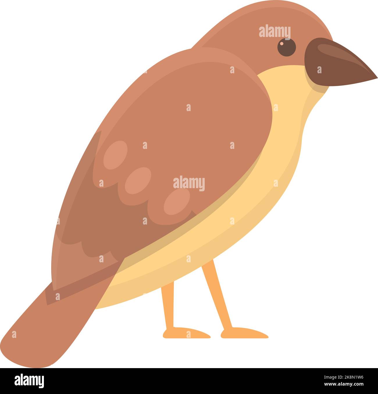 Vecteur de dessin animé de l'icône Sparrow. Oiseau d'arbre. Maison de vol Illustration de Vecteur