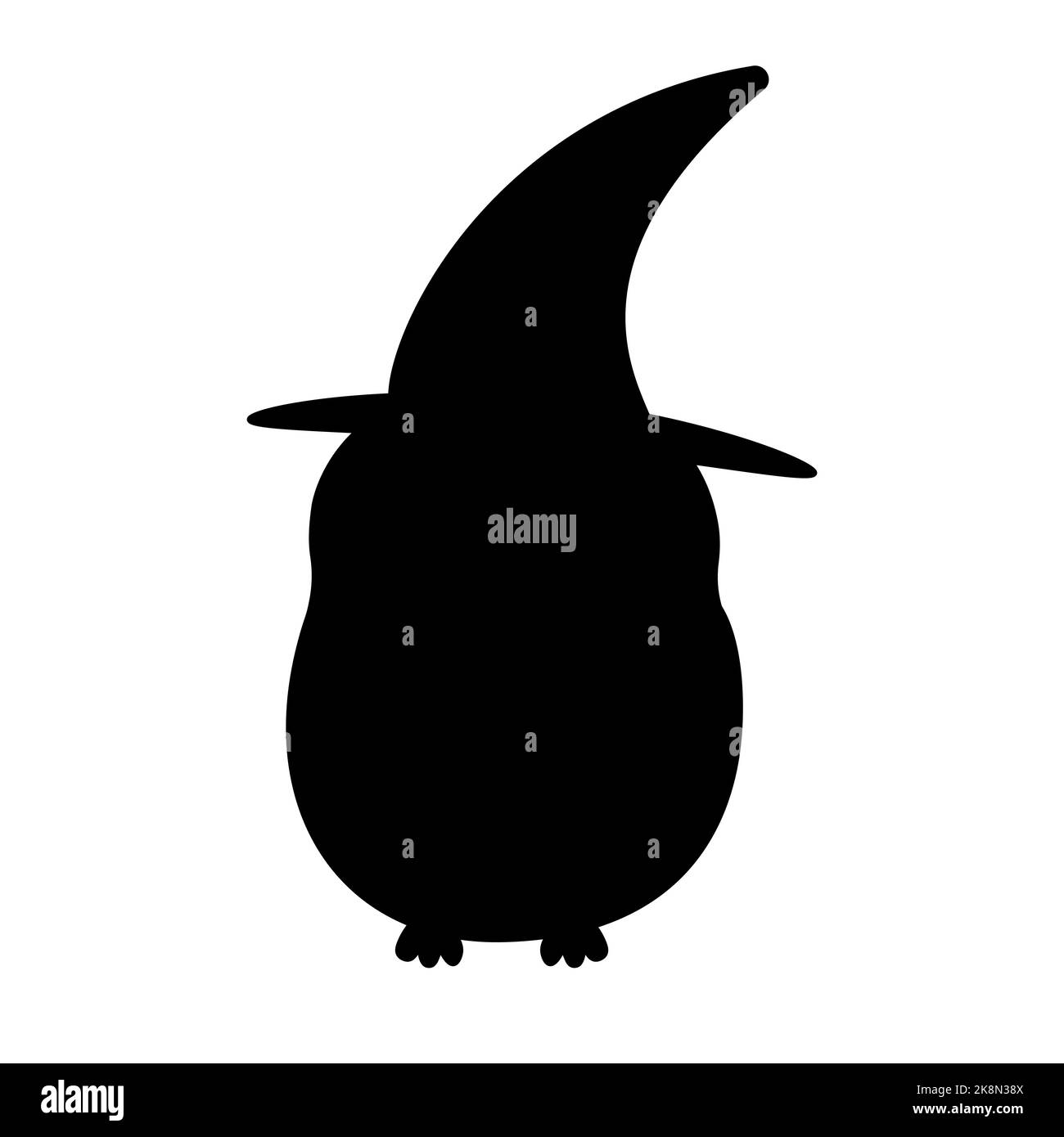 Dessin animé vectoriel plat Halloween hibou sorcière avec citrouille et silhouette de chapeau isolé sur fond blanc Illustration de Vecteur