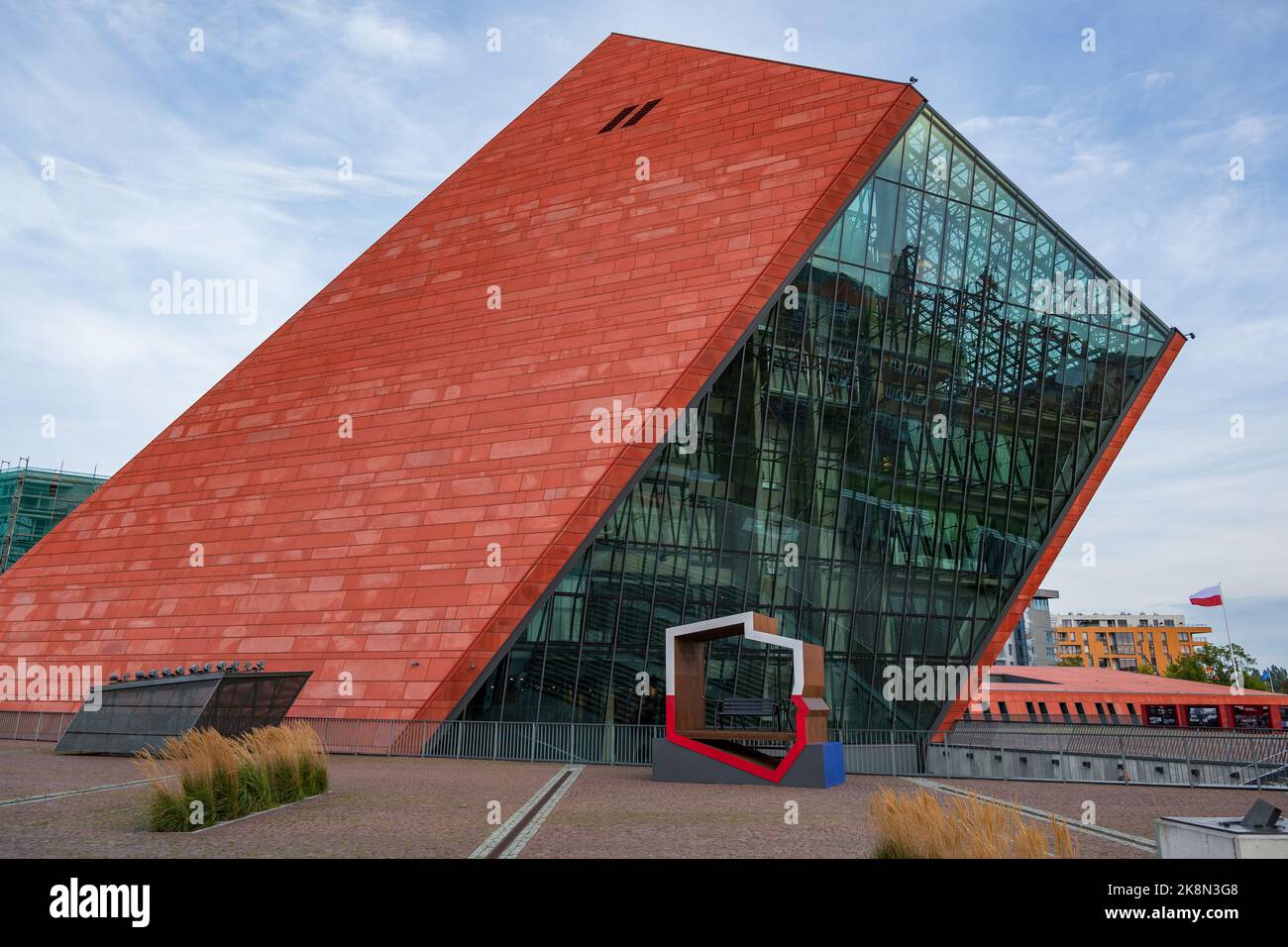 Gdansk, Pologne - 5 octobre 2022: Musée de la Seconde Guerre mondiale, monument de la ville. Banque D'Images