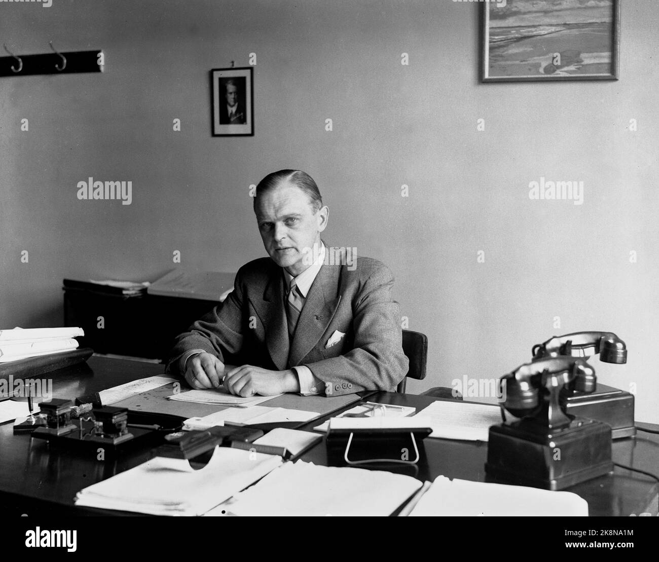 Oslo juin 1942 (pendant la Seconde Guerre mondiale) le directeur de l'expédition Ljungberg dans Trade Dep. Photo: Aage Kihle / NTB Banque D'Images