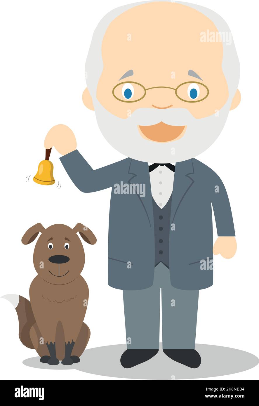 Personnage de dessin animé Ivan Pavlov. Illustration vectorielle. Collection d'histoire pour enfants. Illustration de Vecteur