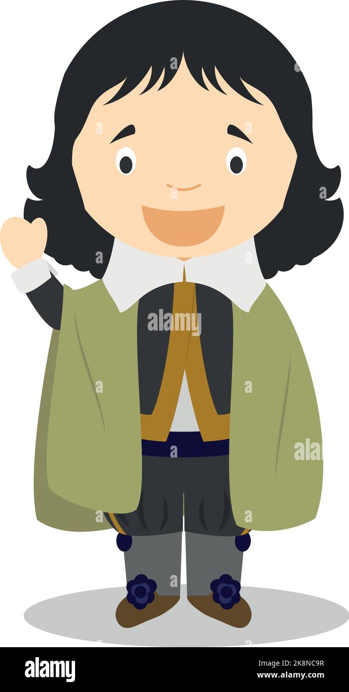 Personnage de dessin animé Blaise Pascal. Illustration vectorielle. Collection d'histoire pour enfants. Illustration de Vecteur