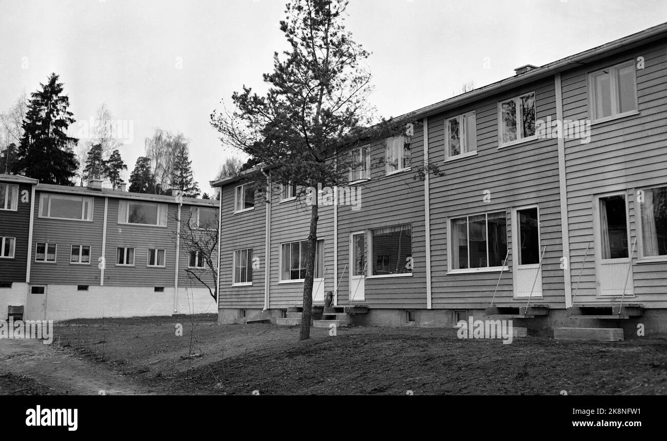 Oslo 19530328 la construction de logements de Selvaag à Maritim. Maison de ville. Photo: NTB / NTB Banque D'Images
