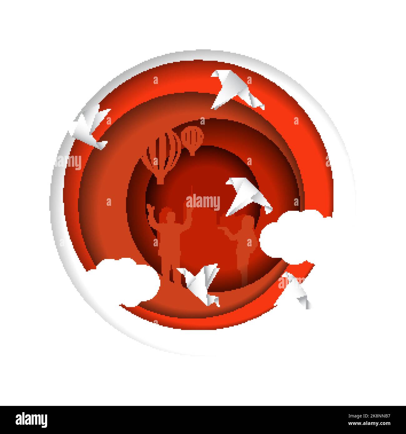 Le monde abstrait de l'origami. Imagination concept avec les oiseaux. Illustration vectorielle Illustration de Vecteur