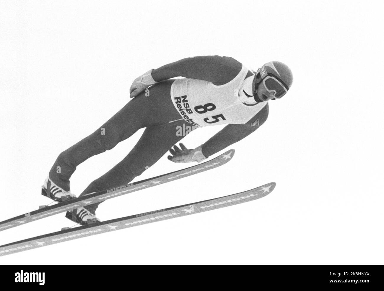 Vang 19860201. NM en saut pour hommes, petite colline. Roger Ruud en action qui l'a amené à la victoire DE NM dans une petite colline à Vang. Photo: Bjørn Sigurdsøn NTB / NTB Banque D'Images