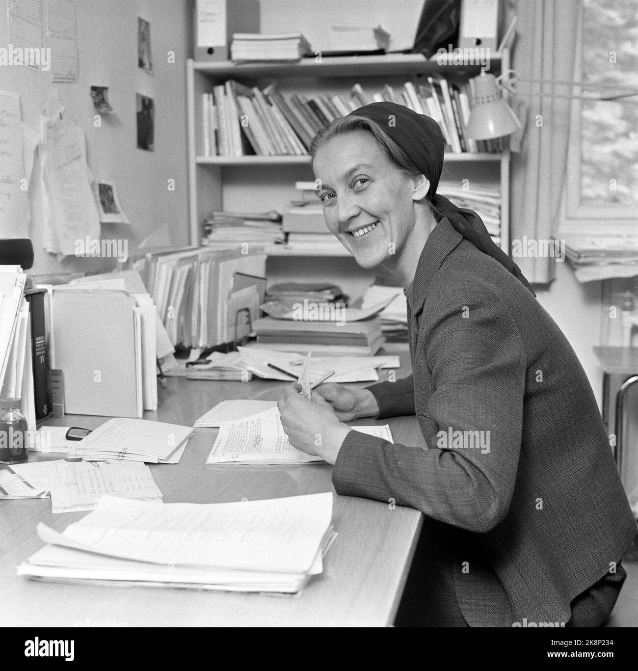 Oslo 12.05.1968 Institut de recherche sur la paix Ingrid Eide. Photo: Henrik Laurvik / NTB Banque D'Images