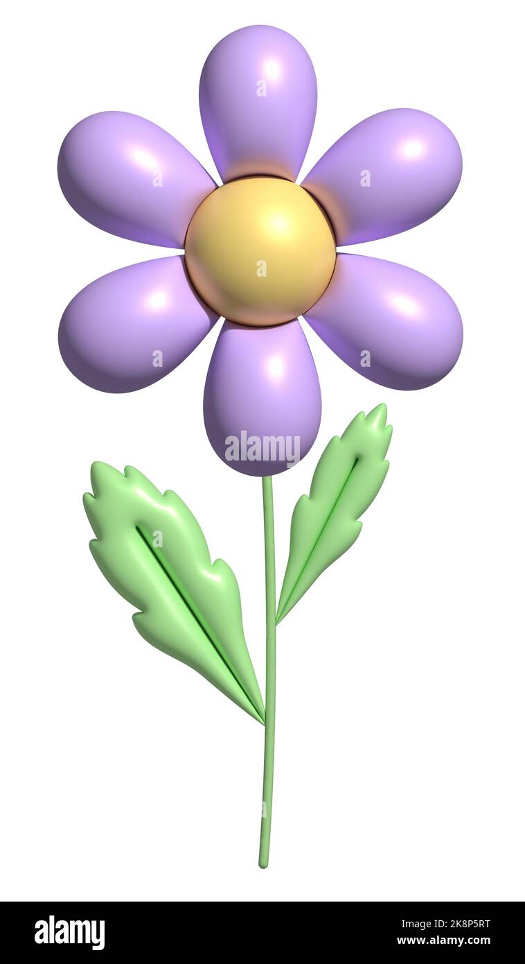 3d fleurs en forme de pâquerette. Mignon camomille violet avec des feuilles. 3d illustration du ressort lilas de rendu. Convient pour la décoration de fête, Banque D'Images 3d fleurs en forme de pâquerette. Mignon camomille violet avec des feuilles. 3d illustration du ressort lilas de rendu. Convient pour la décoration de fête, Banque D'Images