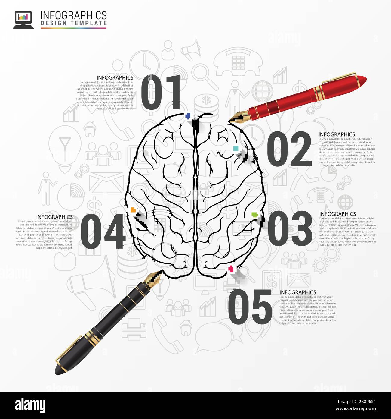 Infographie du cerveau Banque d'images vectorielles - Alamy