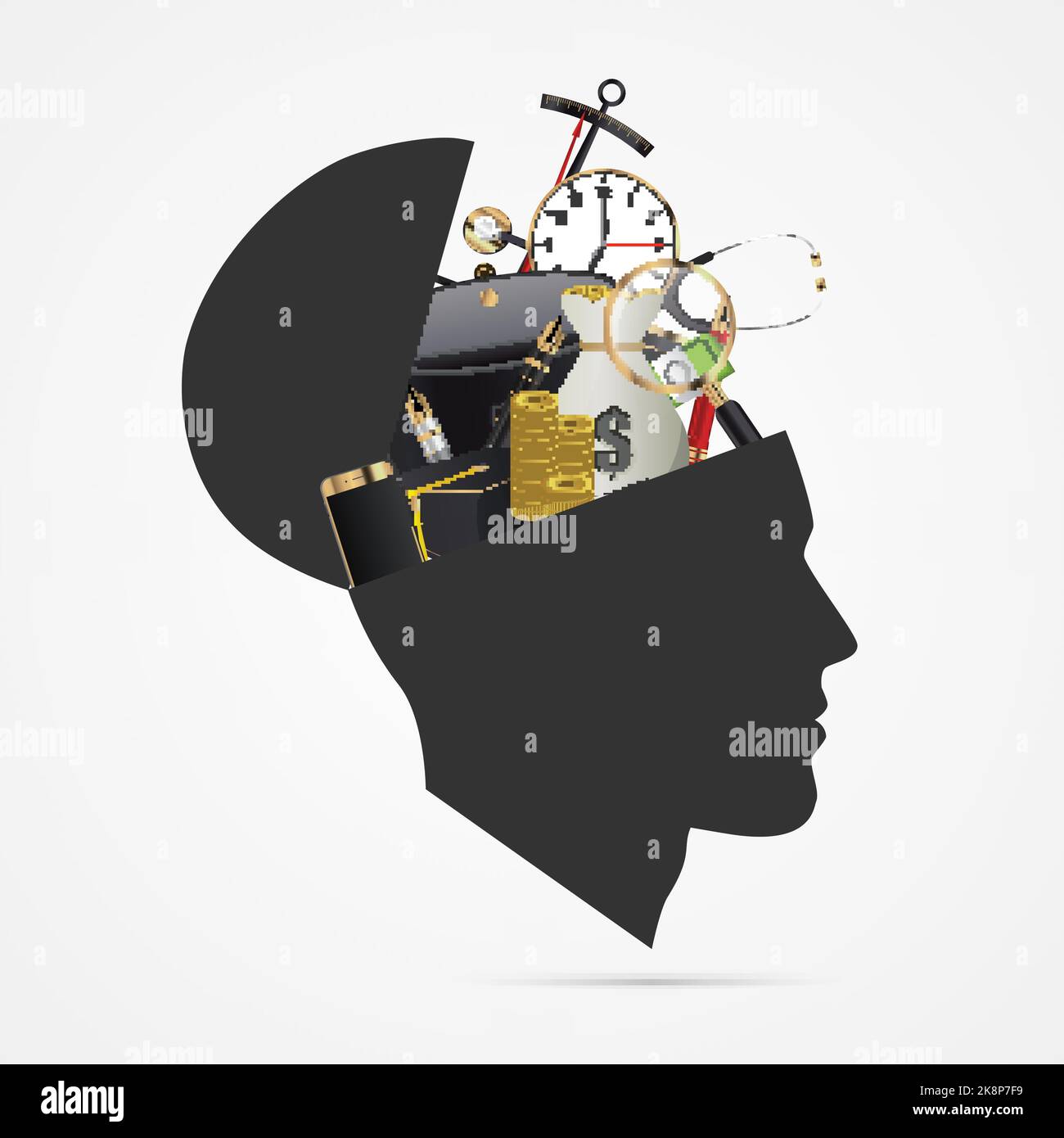 Cerveau humain. Concept d'éducation. Illustration vectorielle Illustration de Vecteur