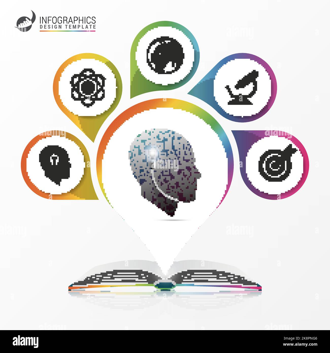 Concept d'éducation. Modèle de conception graphique avec livre. Illustration vectorielle Illustration de Vecteur