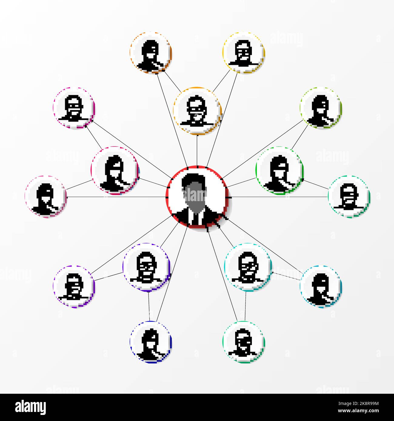 Concept de réseau. Connexion sociale. Groupe de personnes. Illustration vectorielle Illustration de Vecteur