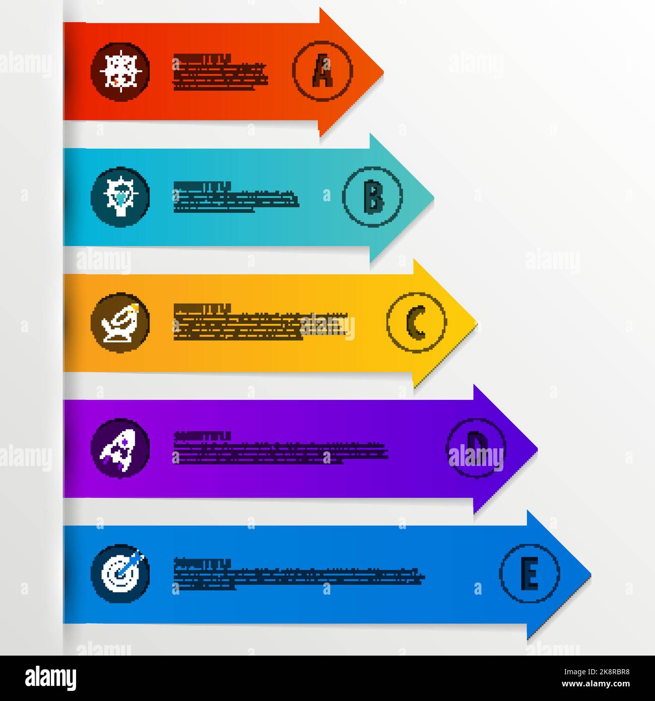 Modèle de conception graphique. Concept d'entreprise en 5 étapes. Peut être utilisé pour la mise en page de flux de travail, le diagramme, la bannière, la conception Web. Illustration vectorielle Illustration de Vecteur