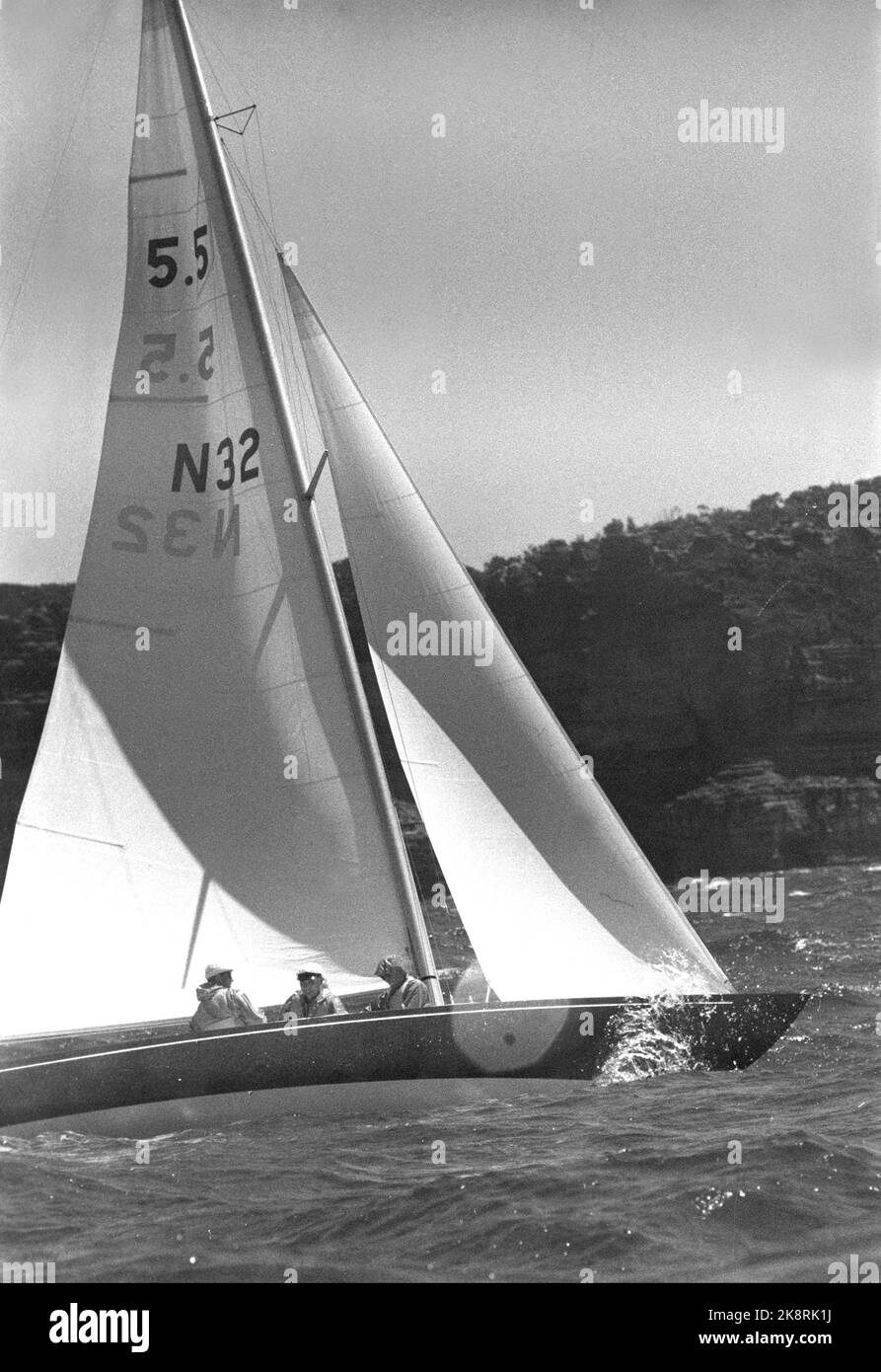 Australie, Sydney 19700228. Le Prince héritier Harald et la Princesse Sonja sont en vacances de quatre semaines en Australie et en Thaïlande. Ici, le Prince héritier Harald participe à la voile de la coupe du monde de Sydny. Plus tard, le Prince héritier sera le chef d'une délégation commerciale norvégienne en Australie. Photo: Sverre A. Børretzen courant / NTB Banque D'Images