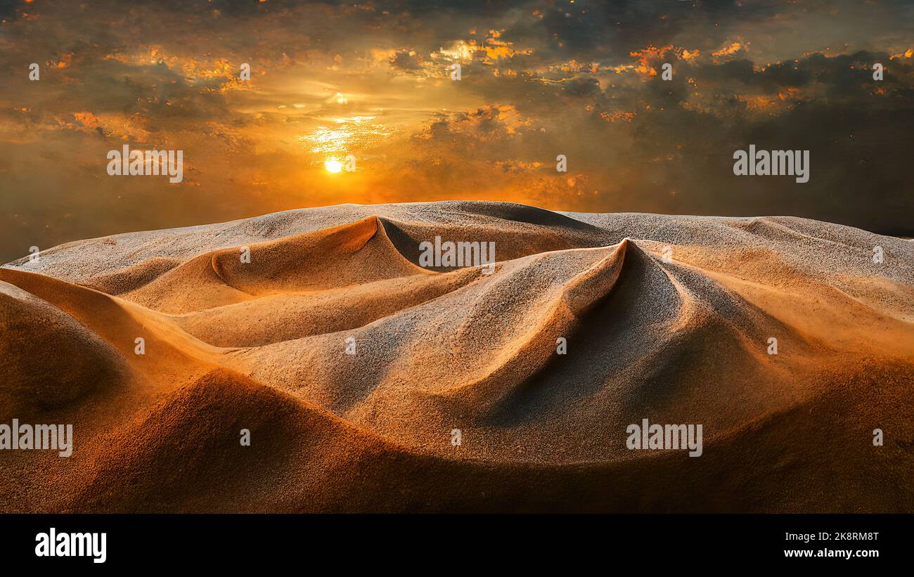 Magnifique paysage de dunes de sable dans le désert de Dammam - Arabie Saoudite. Banque D'Images
