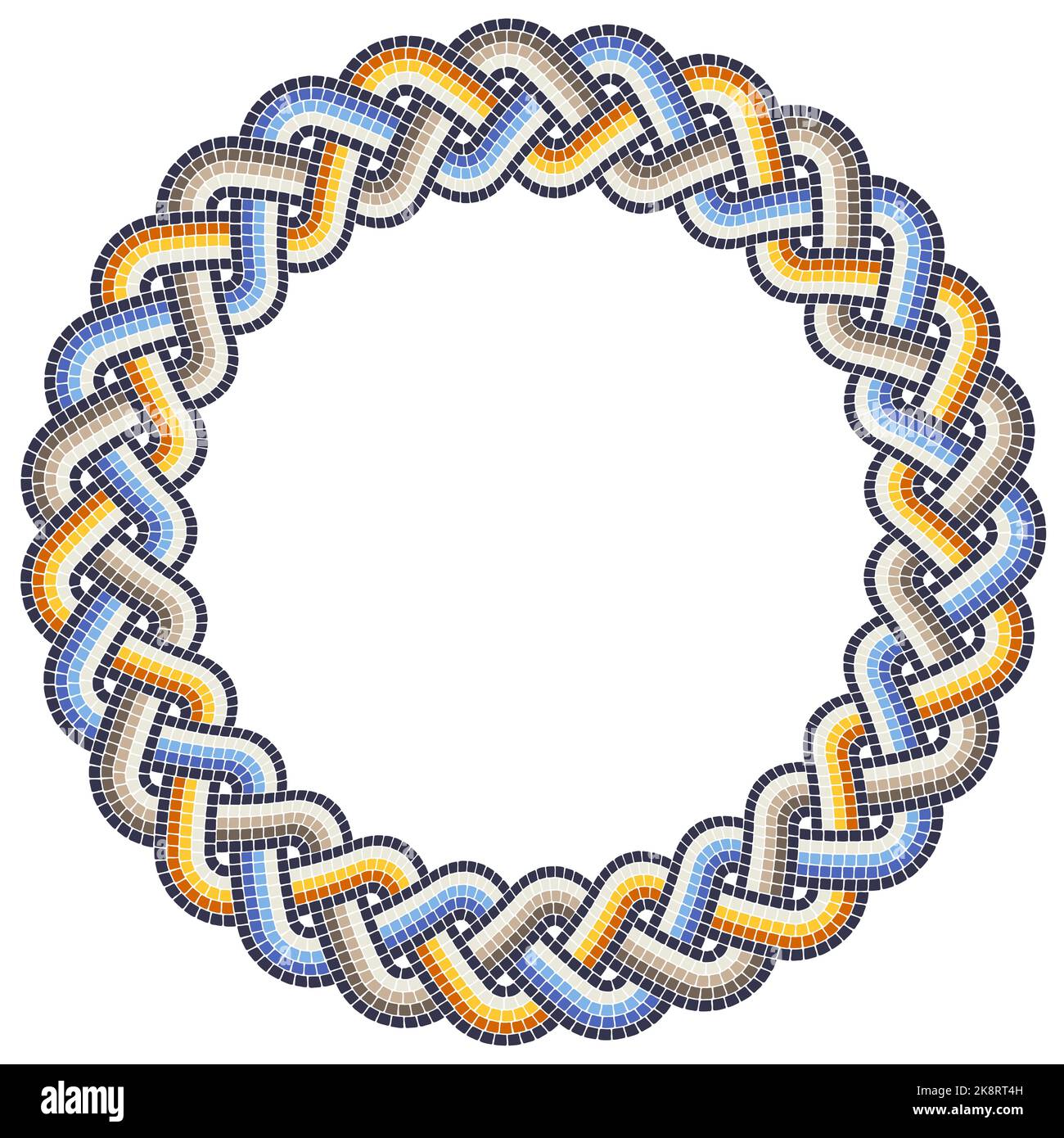 Cadre en mosaïque antique. Décoration décorative en pierre antique. Illustration de Vecteur