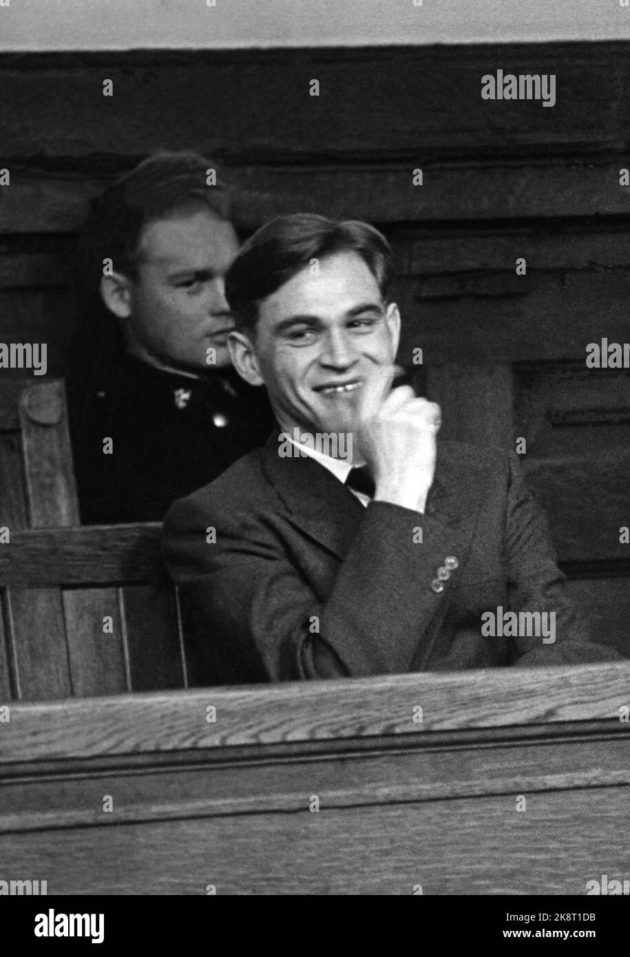 Oslo 19510309. Procès contre f.h.v. Lieutenant de marine per Danielsen. Danielsen a été accusé de vendre des informations militaires à l'Union soviétique. Photo: Sverre A. Børretzen / actuel / NTB Banque D'Images