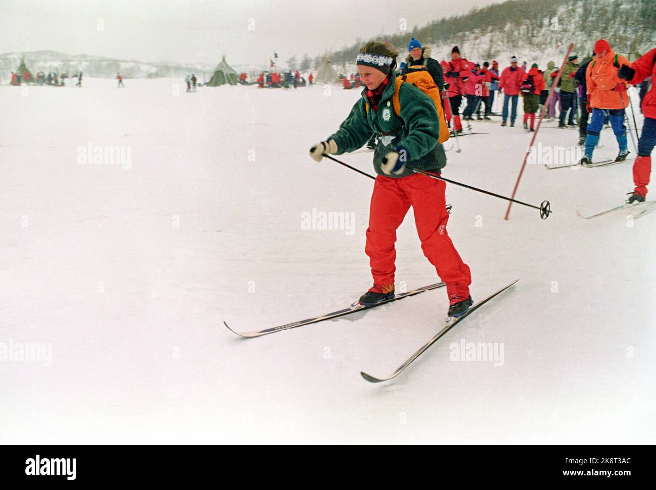 Geilo 19930109. La reine Sonja ouvre la vie en plein air en 1993 à Geilo. Queen Sonja ski. Pied NTB / NTB Banque D'Images