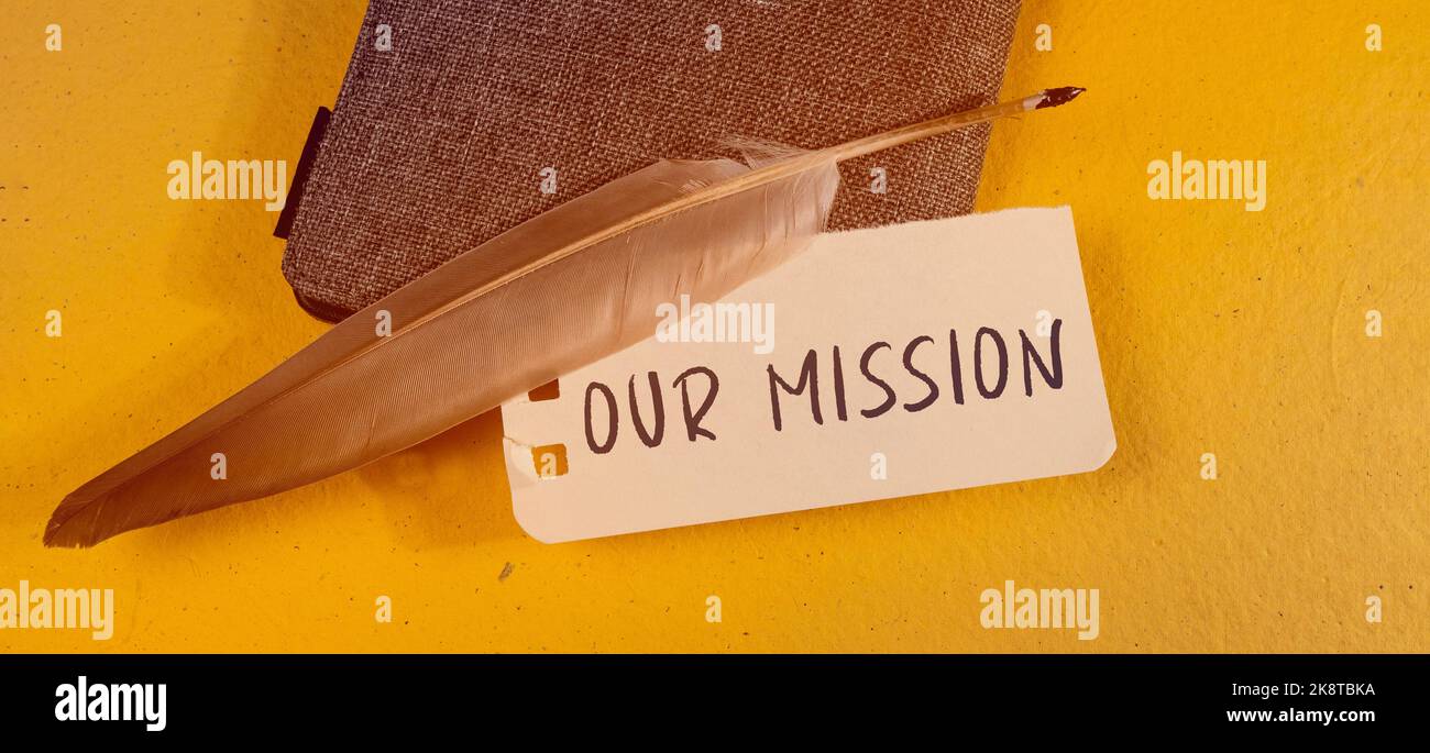 Gros plan d'une idée commerciale montrant la mission Banque D'Images