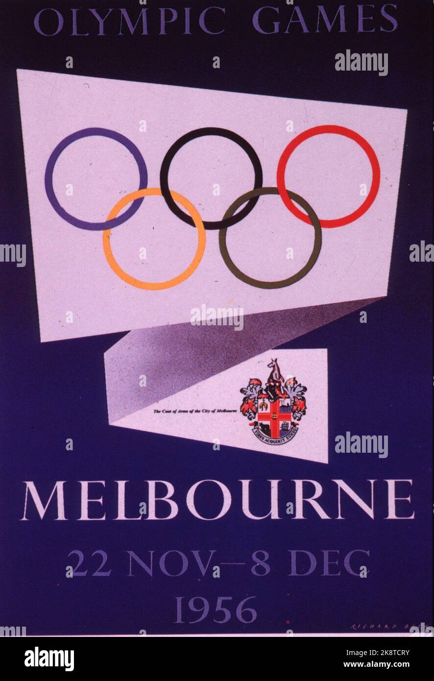 Logo olympique des Jeux de Melbourne 1956, conception de l'affiche et aspect des Jeux