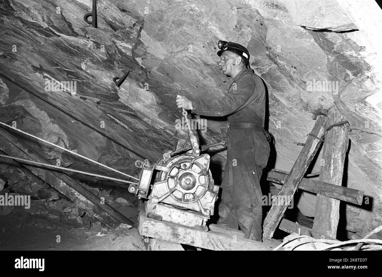 Nissedal 31 juillet 1965. Telemark. Søftesdad Gruber, qui est en service depuis 1939, sera fermé. Le minerai de fer de phosphore est le minéral qui a été extrait. Photo; Aage Storløkken / actuel / NTB Banque D'Images