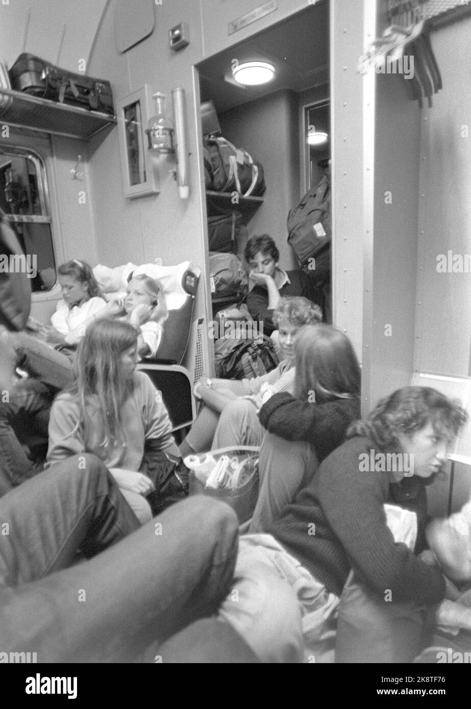 Oslo 198407 les jeunes voyagent en train, sur interrail. Photo; NTB Banque D'Images
