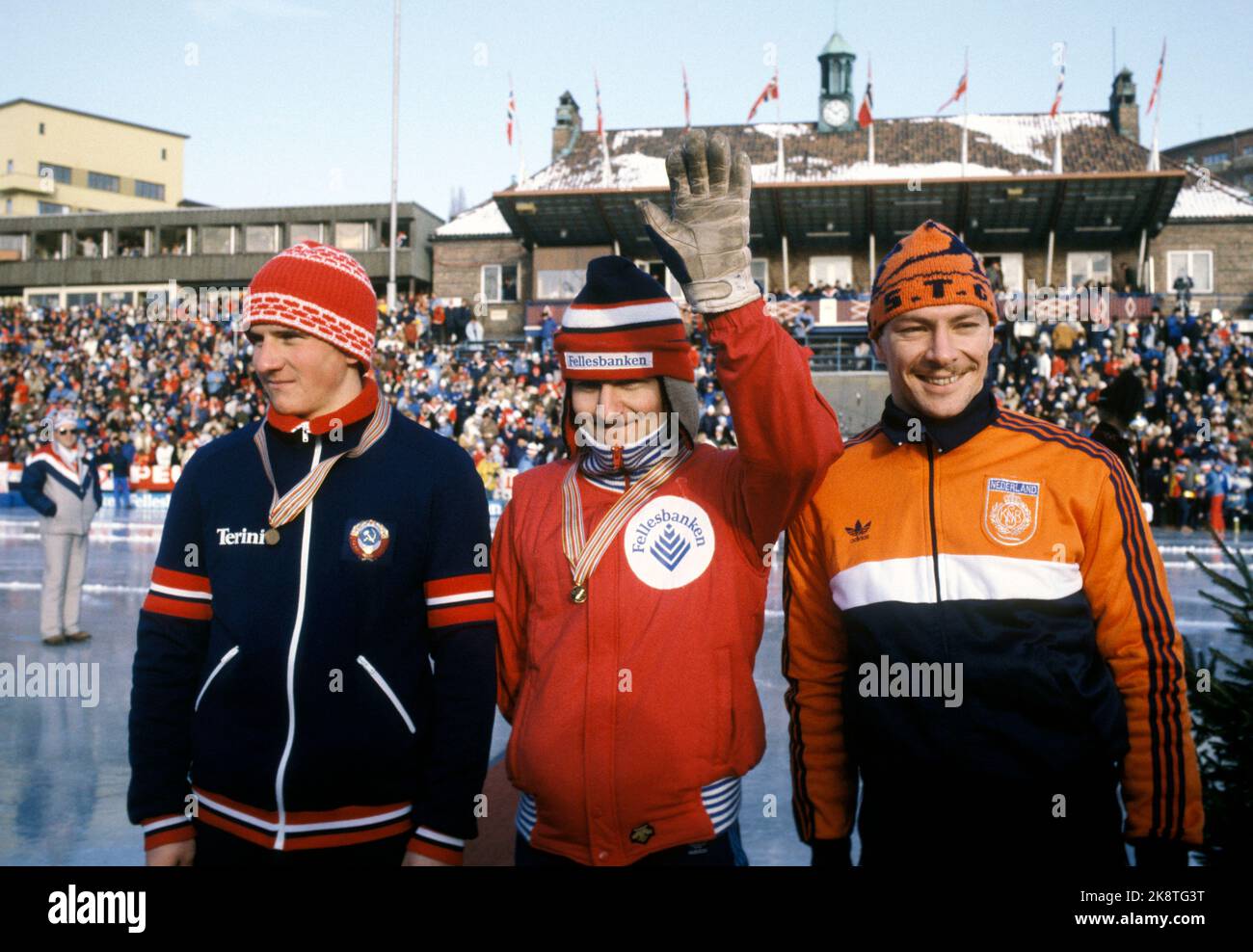 Rolf falk larssen et hilbert van der duim 500 mètres photo Banque de