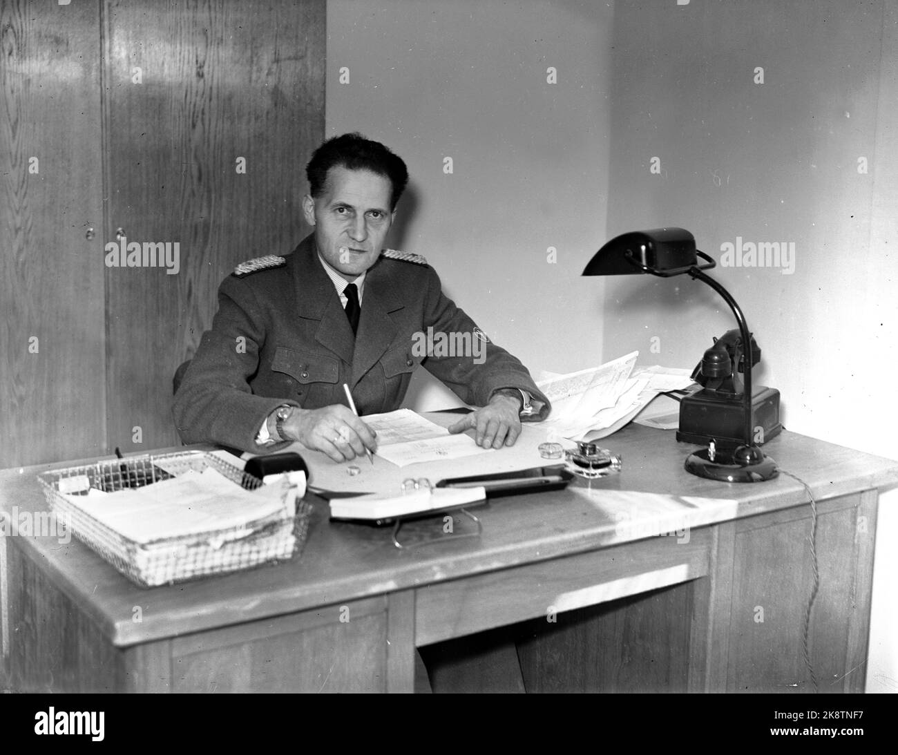 Juin 1942. Chef de cabinet, pilote adjoint Gotfried Mayer, A.T. à la réception. Photo: Aage Kihle / NTB *** photo non traitée ***** Banque D'Images